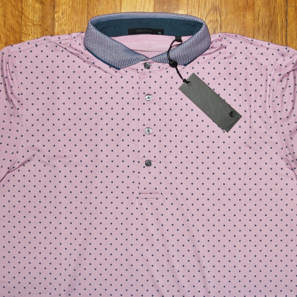 Greyson Icon Golf Polo Shirt Mens L Mavue Mist